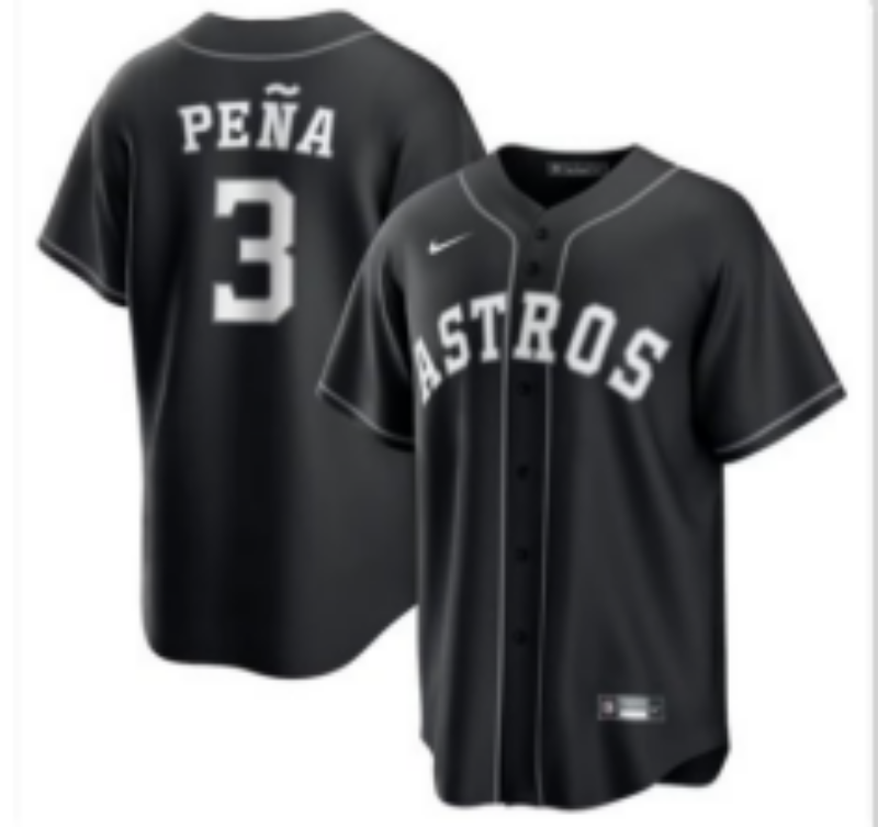 Men Houston Astros #3 Pena Black Nike 2025 MLB Jersey 0014